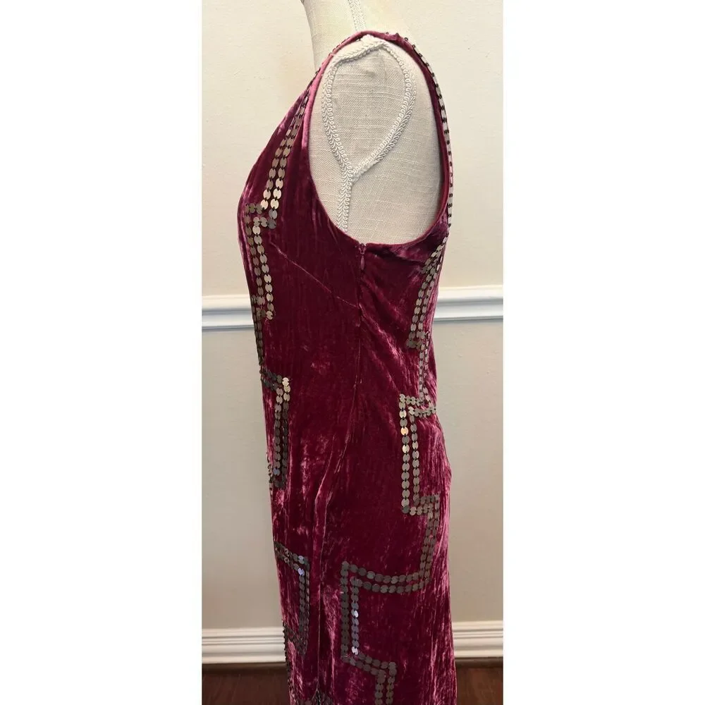 Alix of Bohemia Adele Plum Velvet Dress Size Small - Picture 13 of 16